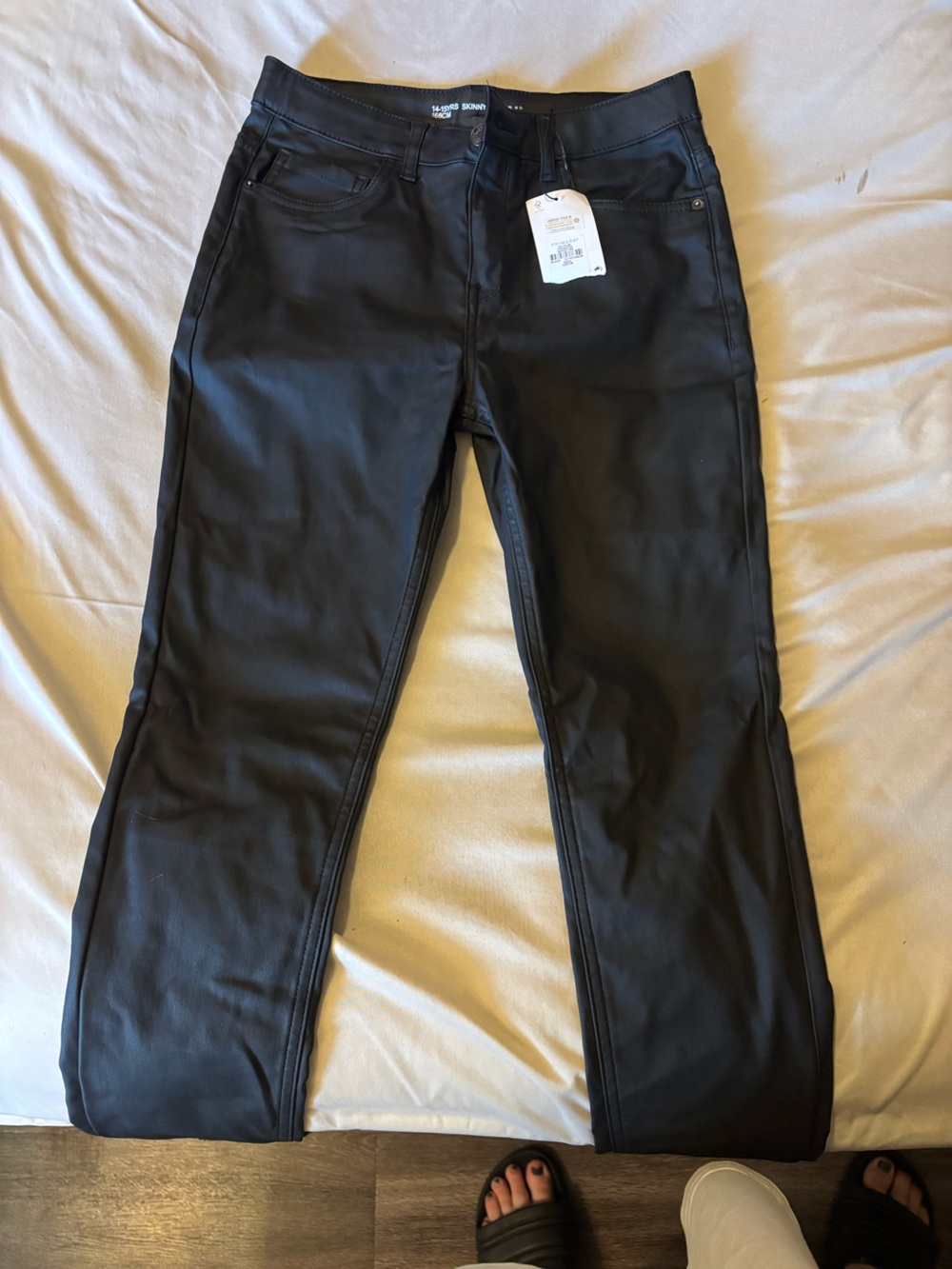 Denim&Co Black Skinny Leg Faux Leather Pants